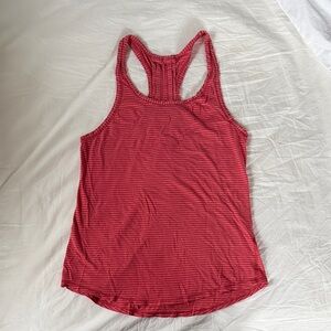 Lululemon Athletica Red Striped Tank Top